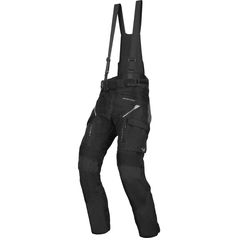 Zkrácené kalhoty na motorku Ayrton Rally II černo-šedé