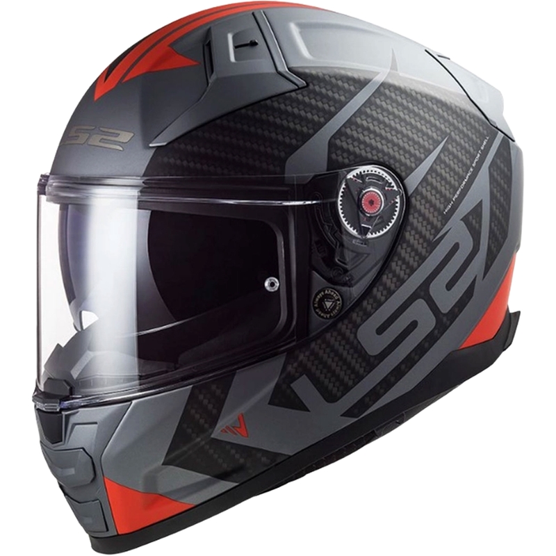 Integraal motorhelm LS2 FF811 Vector II Splitter titaniumgrijs-rood
