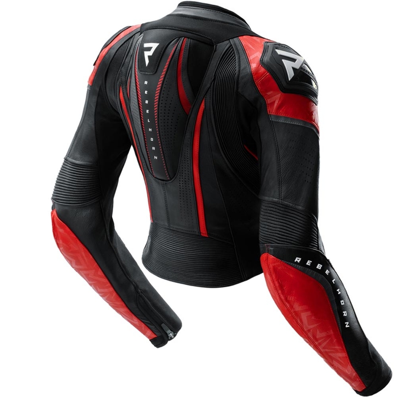 Dames leren motorjas Rebelhorn Diva RS zwart-rood