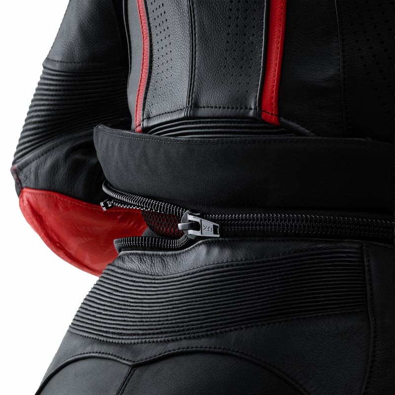 Dames leren motorjas Rebelhorn Diva RS zwart-rood