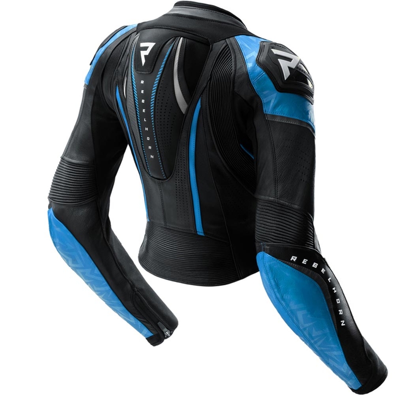 Dames leren motorjas Rebelhorn Diva RS zwart-blauw