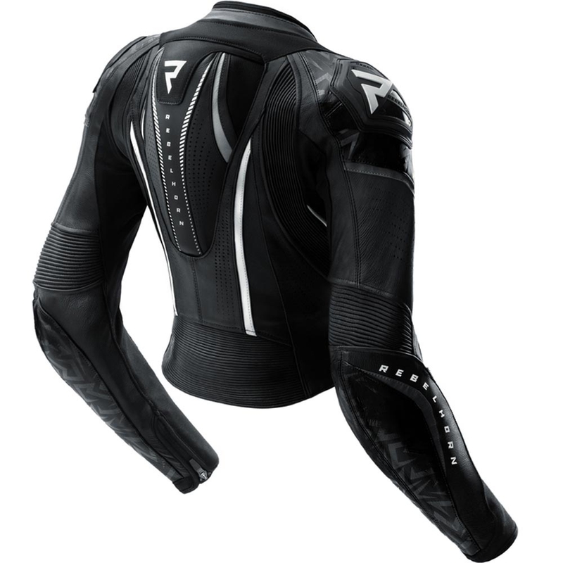 Dames leren motorjas Rebelhorn Diva RS zwart-wit