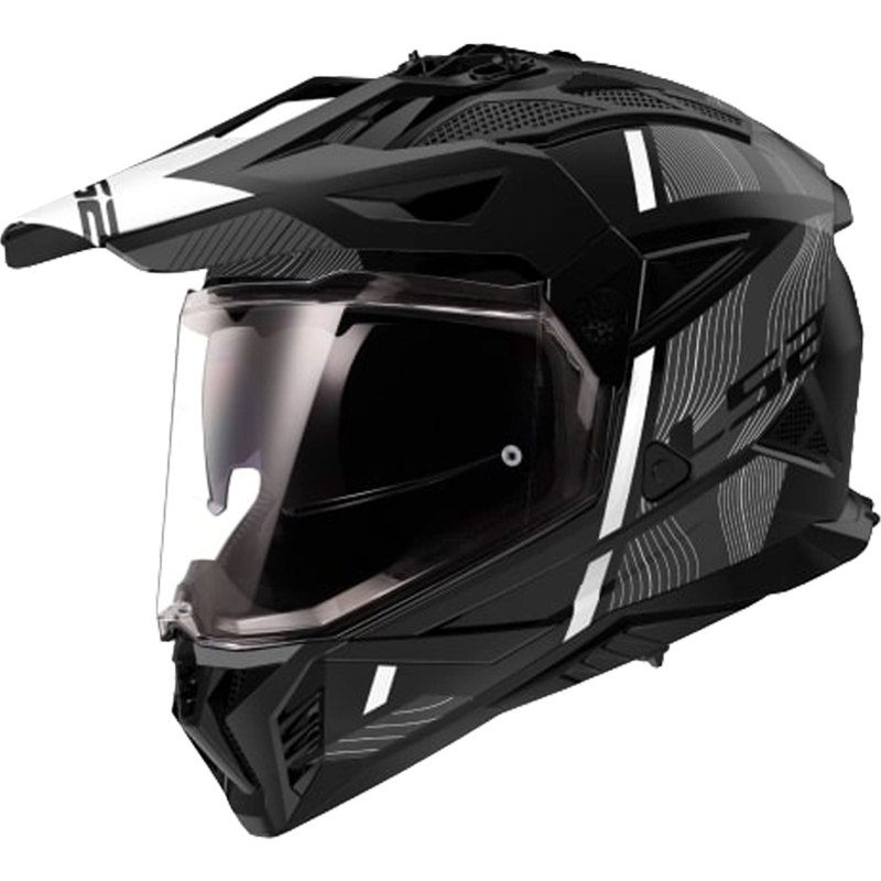 Enduro motorhelm LS2 MX702 PIONEER II HILL mat zwart en wit