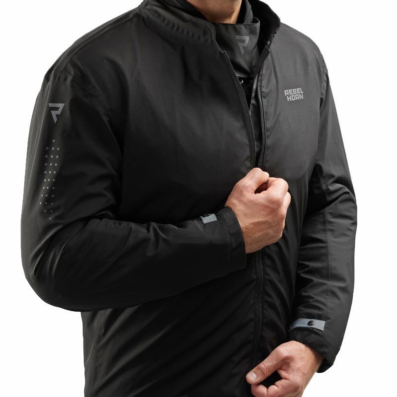 Rebelhorn Hiker IV motorjas zwart-donkergrijs-rood