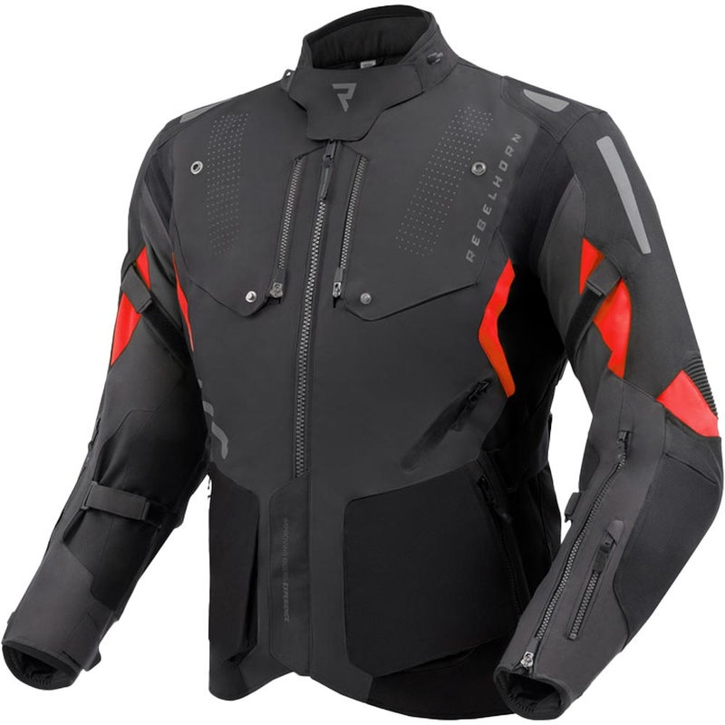 Rebelhorn Hiker IV motorjas zwart-donkergrijs-rood