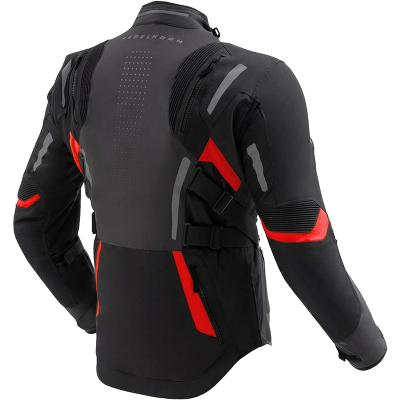 Rebelhorn Hiker IV motorjas zwart-donkergrijs-rood