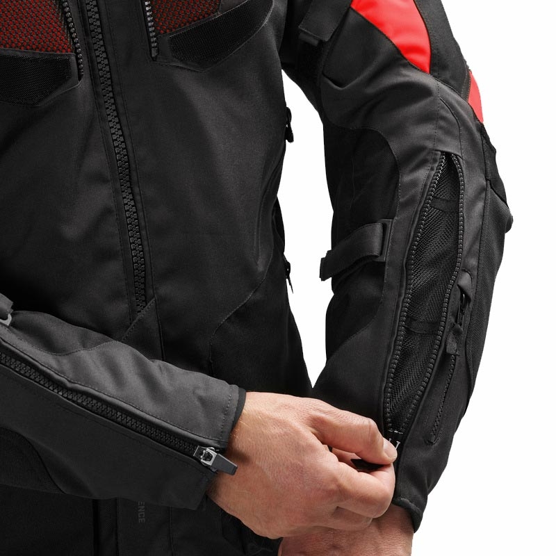 Rebelhorn Hiker IV motorjas zwart-donkergrijs-rood