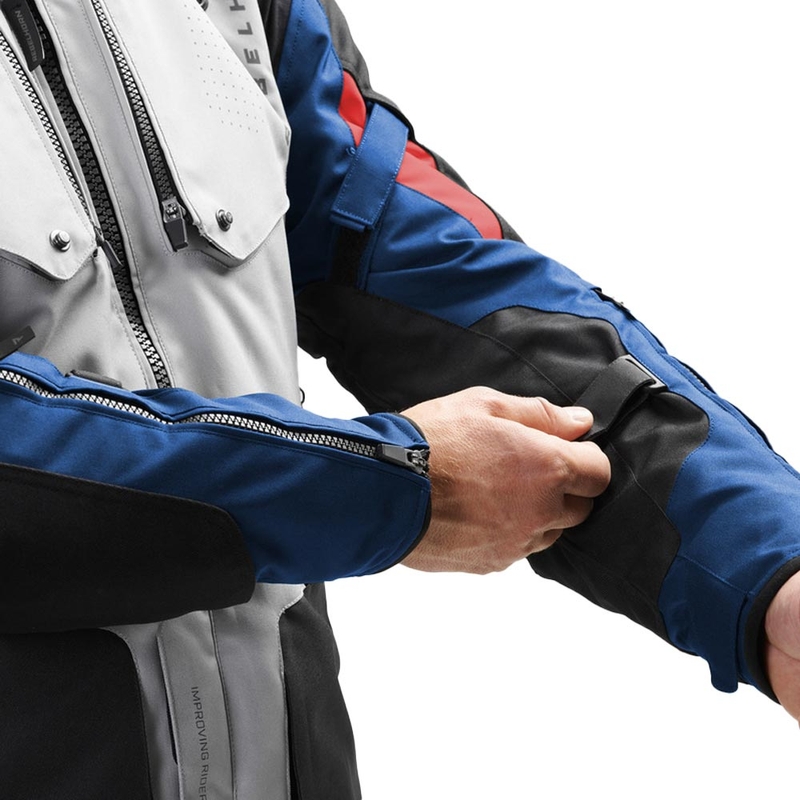 Rebelhorn Hiker IV motorjas lichtgrijs-blauw-rood