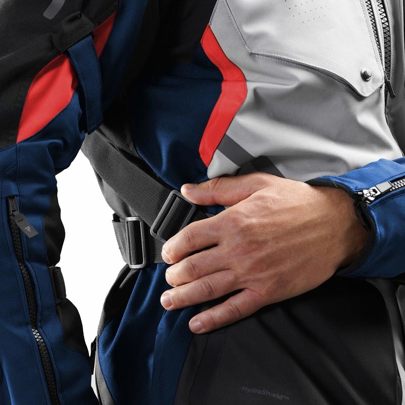 Rebelhorn Hiker IV motorjas lichtgrijs-blauw-rood