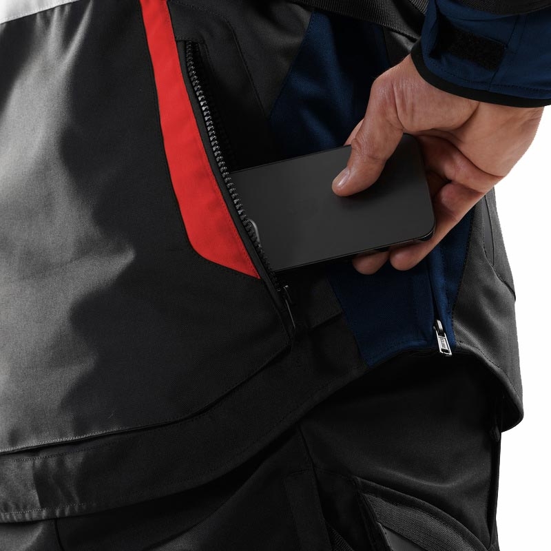 Rebelhorn Hiker IV motorjas lichtgrijs-blauw-rood