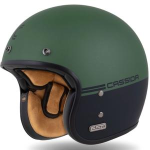 Open helm Cassida Ace Super Hooligan zwart mat-metallic groen