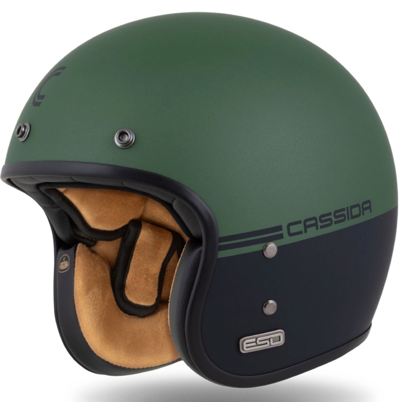 Open helm Cassida Ace Super Hooligan zwart mat-metallic groen