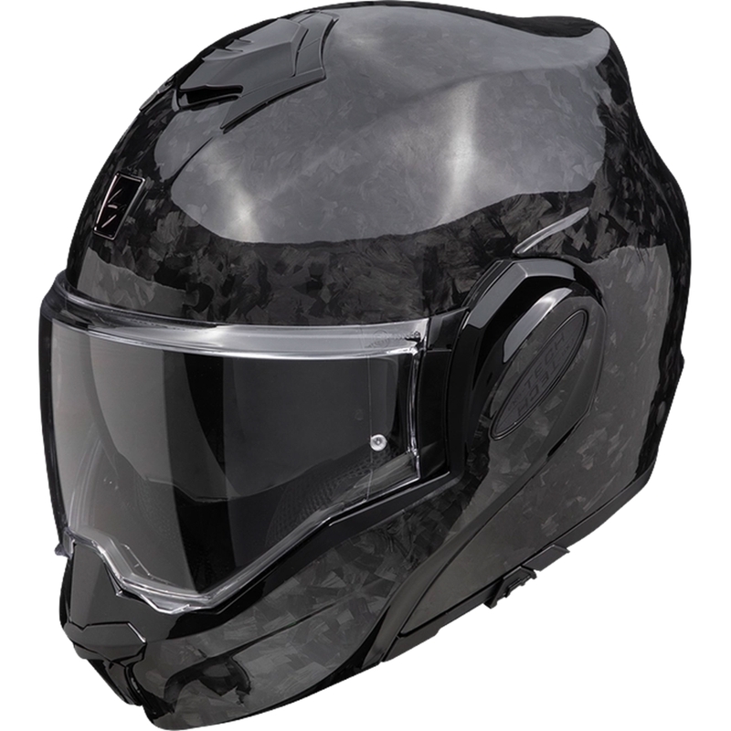 Scorpion EXO-TECH EVO ONYX CARBON Solid flip-up motorhelm zwart