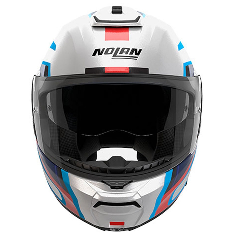Opklapbare motorhelm Nolan N100-6 Radiante N-COM 358 wit-grijs-blauw