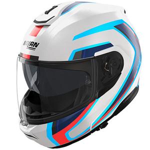 Opklapbare motorhelm Nolan N100-6 Radiante N-COM 358 wit-grijs-blauw