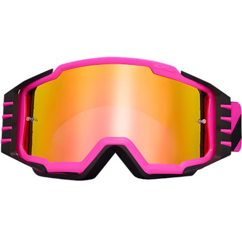 Motocrossbril LS2 Charger PRO roze met iridium plexiglas