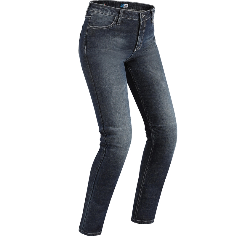 Damesmotorjeans PMJ Rider donkerblauw uitverkoop