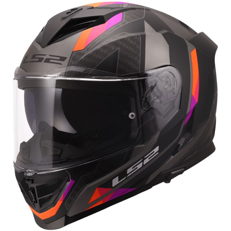 Integraal motorhelm LS2 FF818 Storm III Sports matgrijs-paars