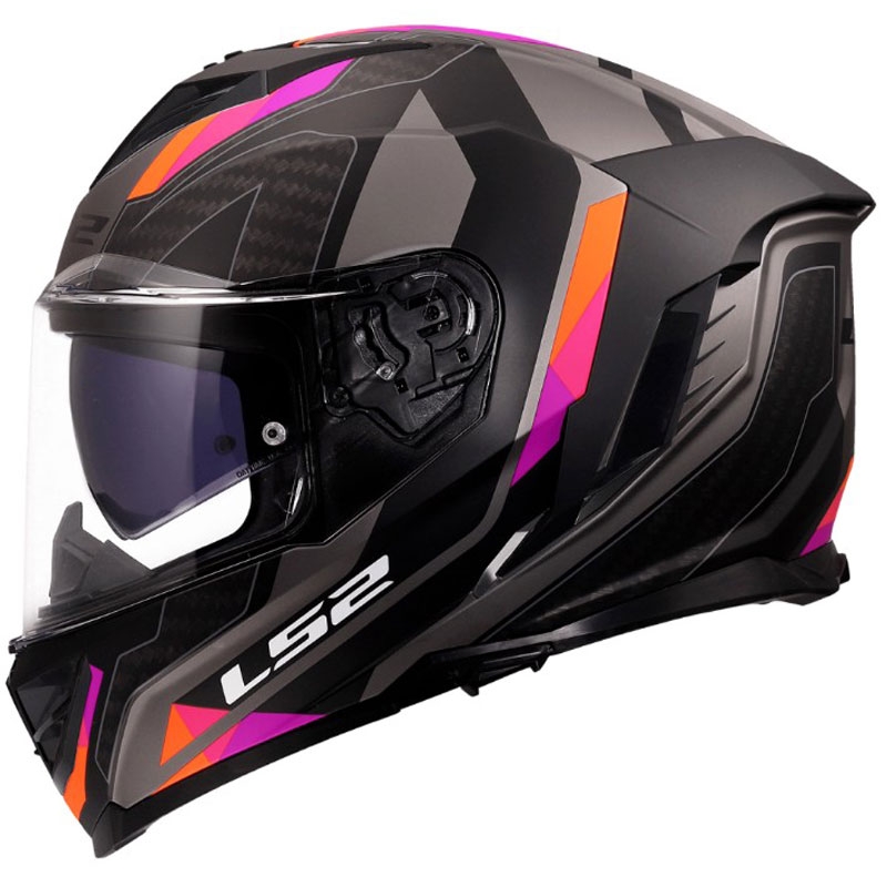 Integraal motorhelm LS2 FF818 Storm III Sports matgrijs-paars