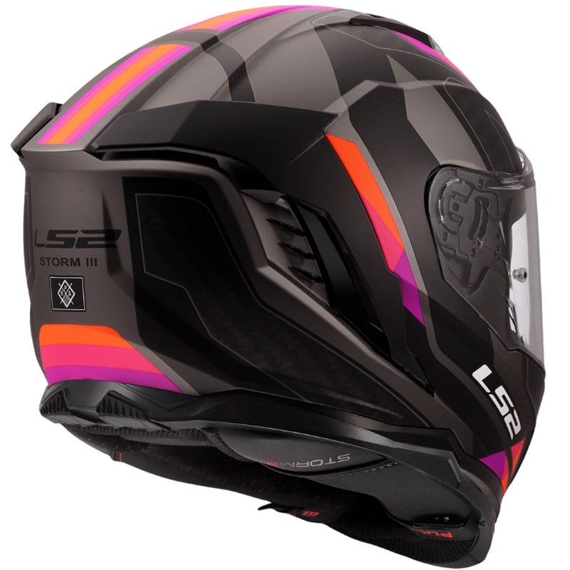 Integraal motorhelm LS2 FF818 Storm III Sports matgrijs-paars