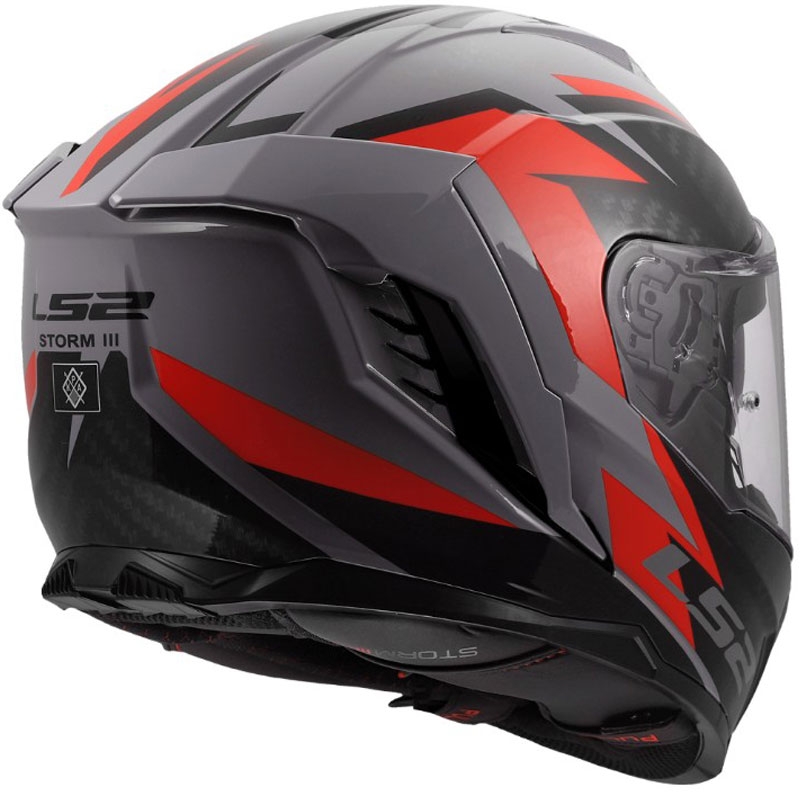 Integraal motorhelm LS2 FF818 Storm III Dynamo glanzend grijs-rood