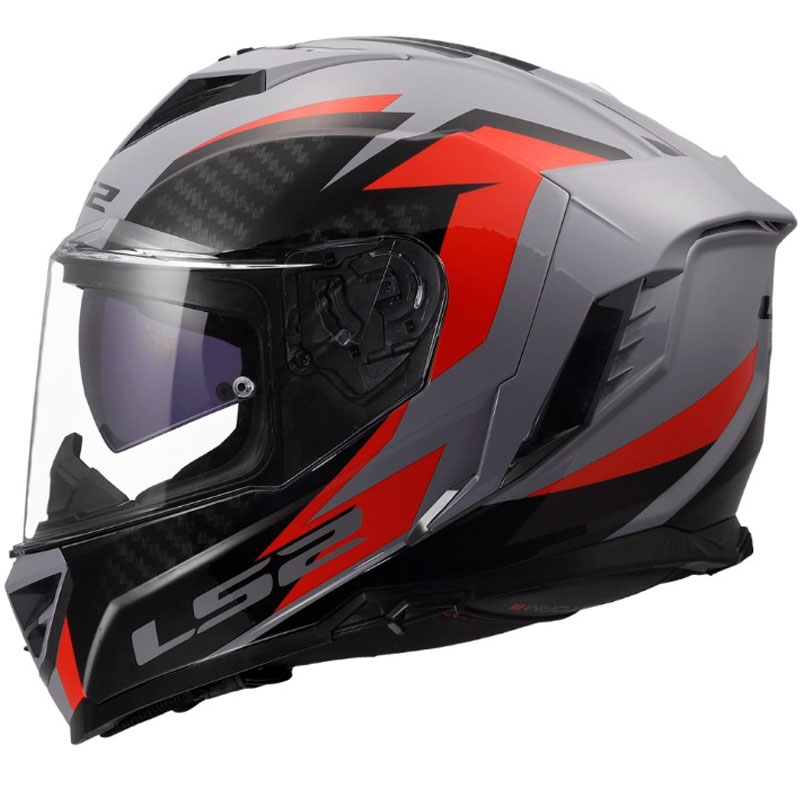 Integraal motorhelm LS2 FF818 Storm III Dynamo glanzend grijs-rood