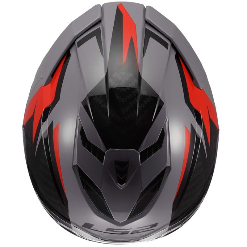 Integraal motorhelm LS2 FF818 Storm III Dynamo glanzend grijs-rood