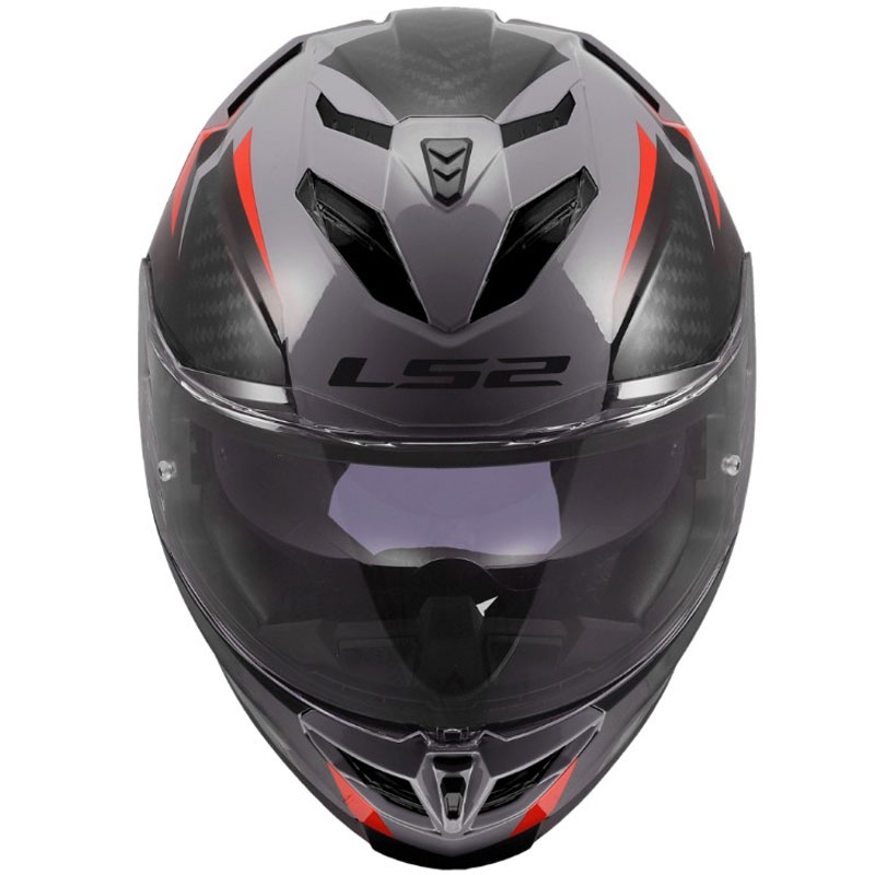 Integraal motorhelm LS2 FF818 Storm III Dynamo glanzend grijs-rood