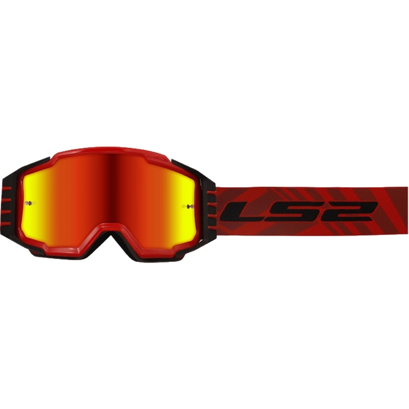 LS2 Charger PRO motorcrossbril rood met iridium plexi