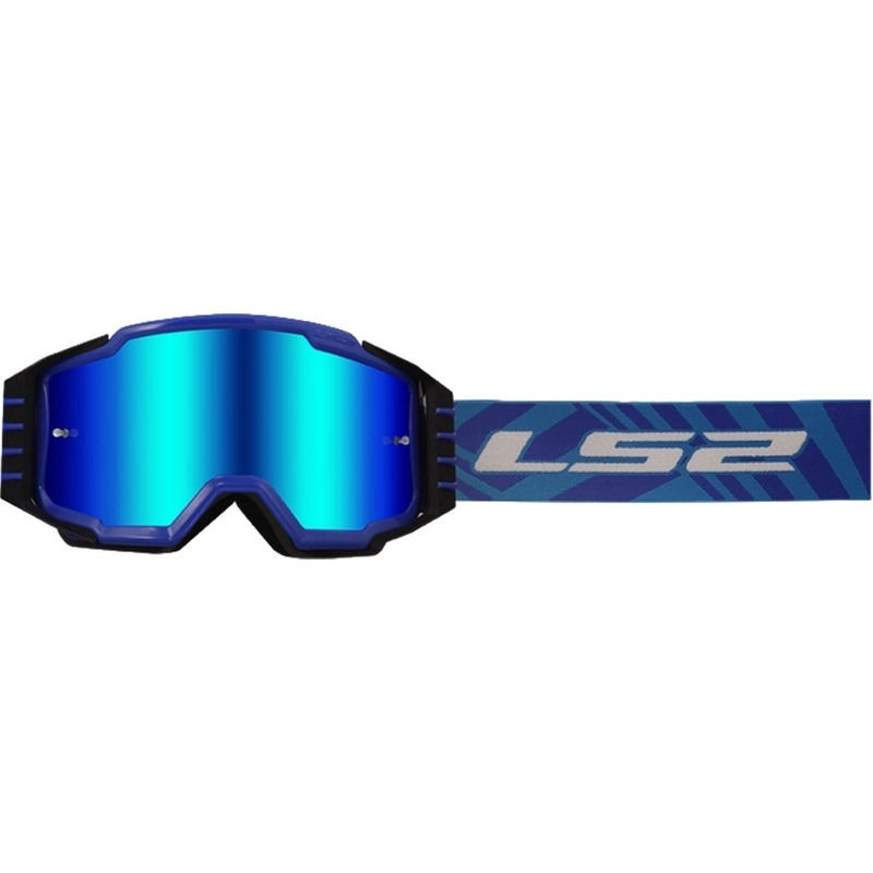 LS2 Charger PRO motorcrossbril blauw met iridium plexi