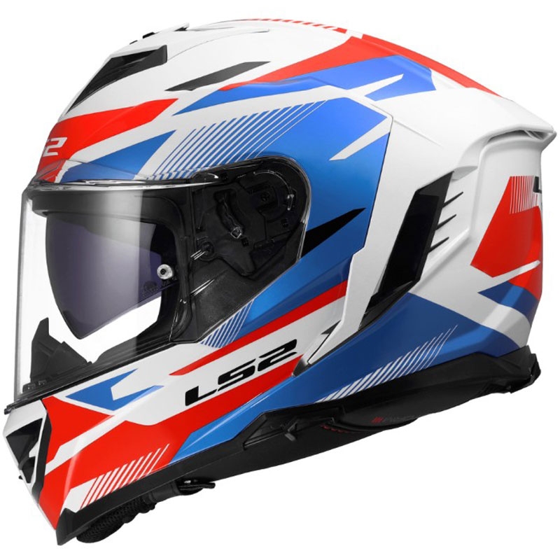 Integraal motorhelm LS2 FF818 Storm III Komai glanzend wit-blauw-rood
