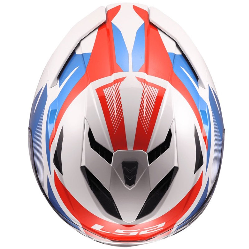 Integraal motorhelm LS2 FF818 Storm III Komai glanzend wit-blauw-rood