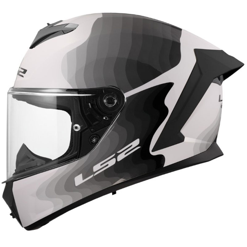 LS2 FF820 Rapid III Flow integraal motorhelm glanzend wit-grijs