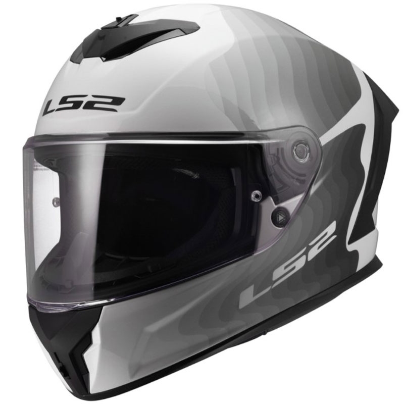 LS2 FF820 Rapid III Flow integraal motorhelm glanzend wit-grijs