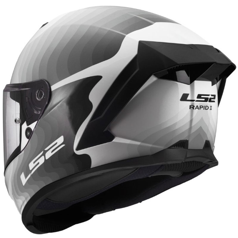 LS2 FF820 Rapid III Flow integraal motorhelm glanzend wit-grijs