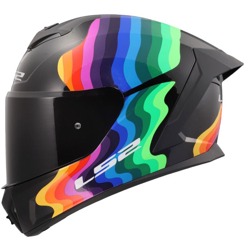Integraal motorhelm LS2 FF820 Rapid III Flow glanzend zwart-multicolor