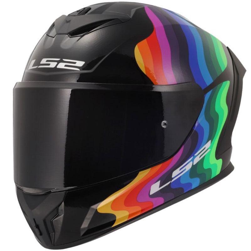 Integraal motorhelm LS2 FF820 Rapid III Flow glanzend zwart-multicolor