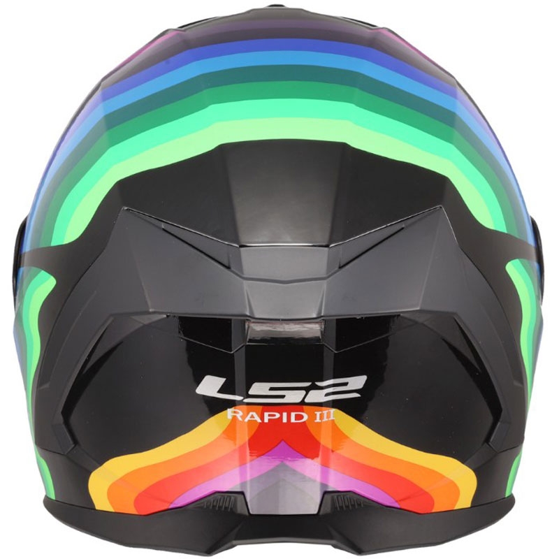 Integraal motorhelm LS2 FF820 Rapid III Flow glanzend zwart-multicolor