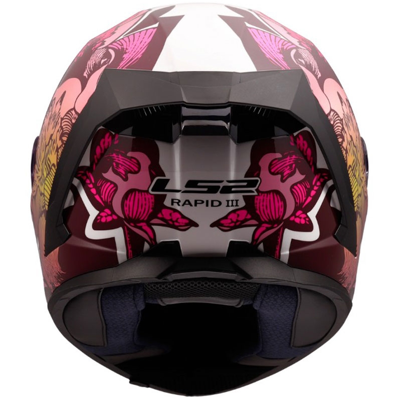 Integraal motorhelm LS2 FF820 Rapid III Poppies II glanzend wit-roze