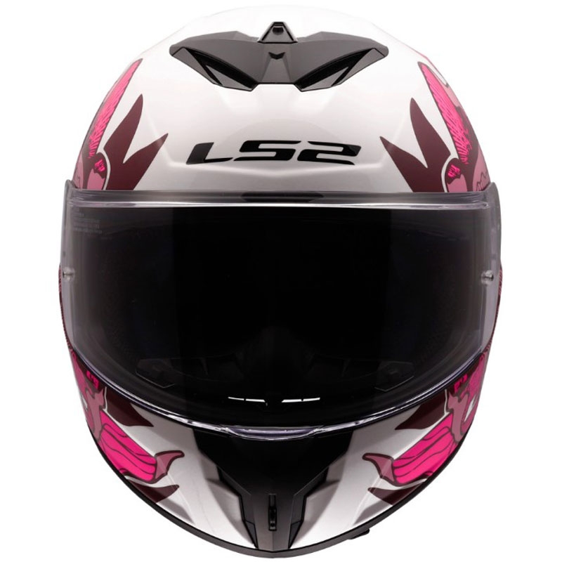 Integraal motorhelm LS2 FF820 Rapid III Poppies II glanzend wit-roze