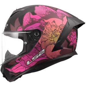 Integraal motorhelm LS2 FF820 Rapid III Poppies II matzwart-roze