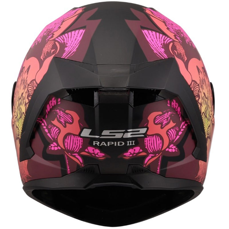 Integraal motorhelm LS2 FF820 Rapid III Poppies II matzwart-roze