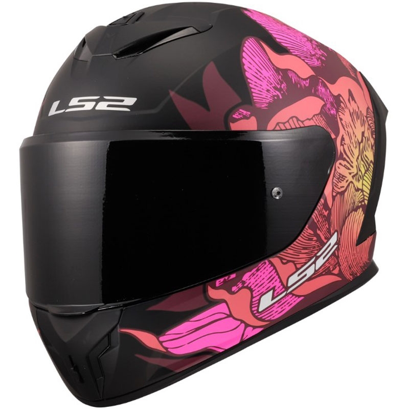 Integraal motorhelm LS2 FF820 Rapid III Poppies II matzwart-roze