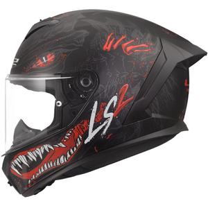 Integraal motorhelm LS2 FF820 Rapid III Kaiju II matzwart-rood-wit