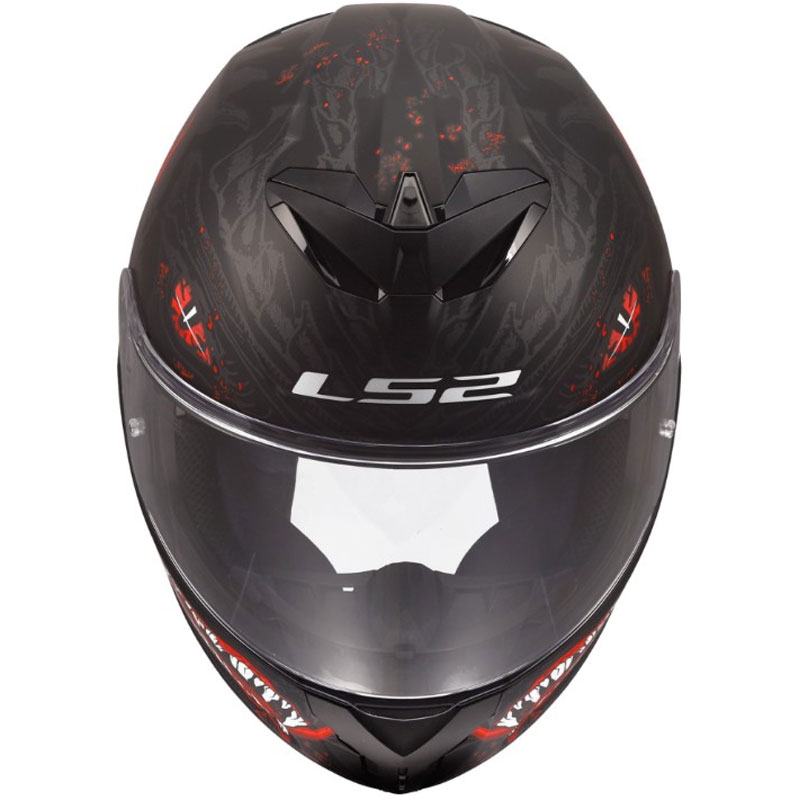 Integraal motorhelm LS2 FF820 Rapid III Kaiju II matzwart-rood-wit