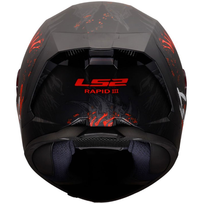 Integraal motorhelm LS2 FF820 Rapid III Kaiju II matzwart-rood-wit