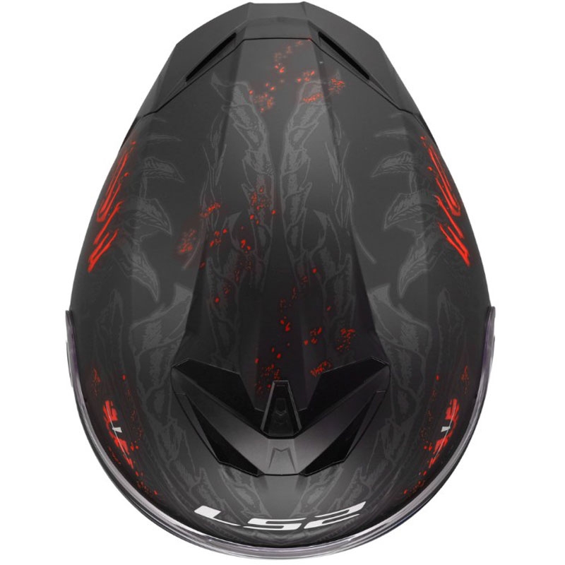 Integraal motorhelm LS2 FF820 Rapid III Kaiju II matzwart-rood-wit