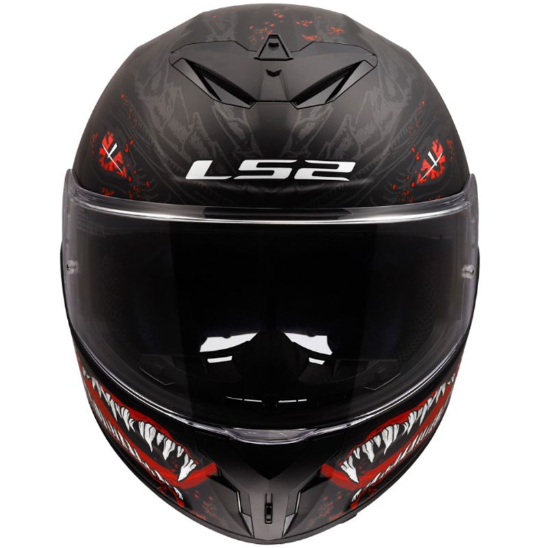 Integraal motorhelm LS2 FF820 Rapid III Kaiju II matzwart-rood-wit