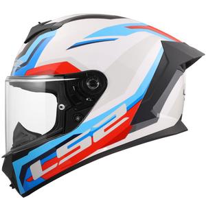 LS2 FF820 Rapid III Hyper integraal motorhelm glanzend wit-blauw-rood