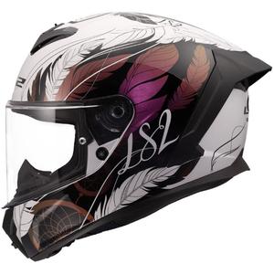 Integraal motorhelm LS2 FF820 Rapid III Boho glanzend wit-zwart-roze